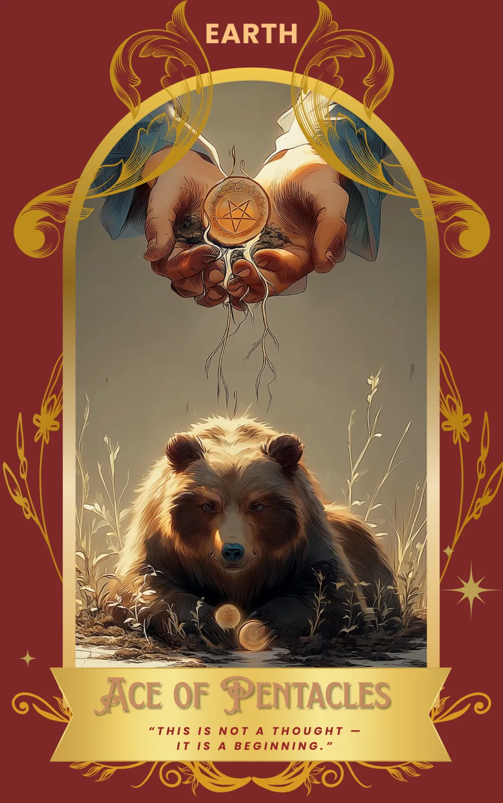 Ace of Pentacles card art