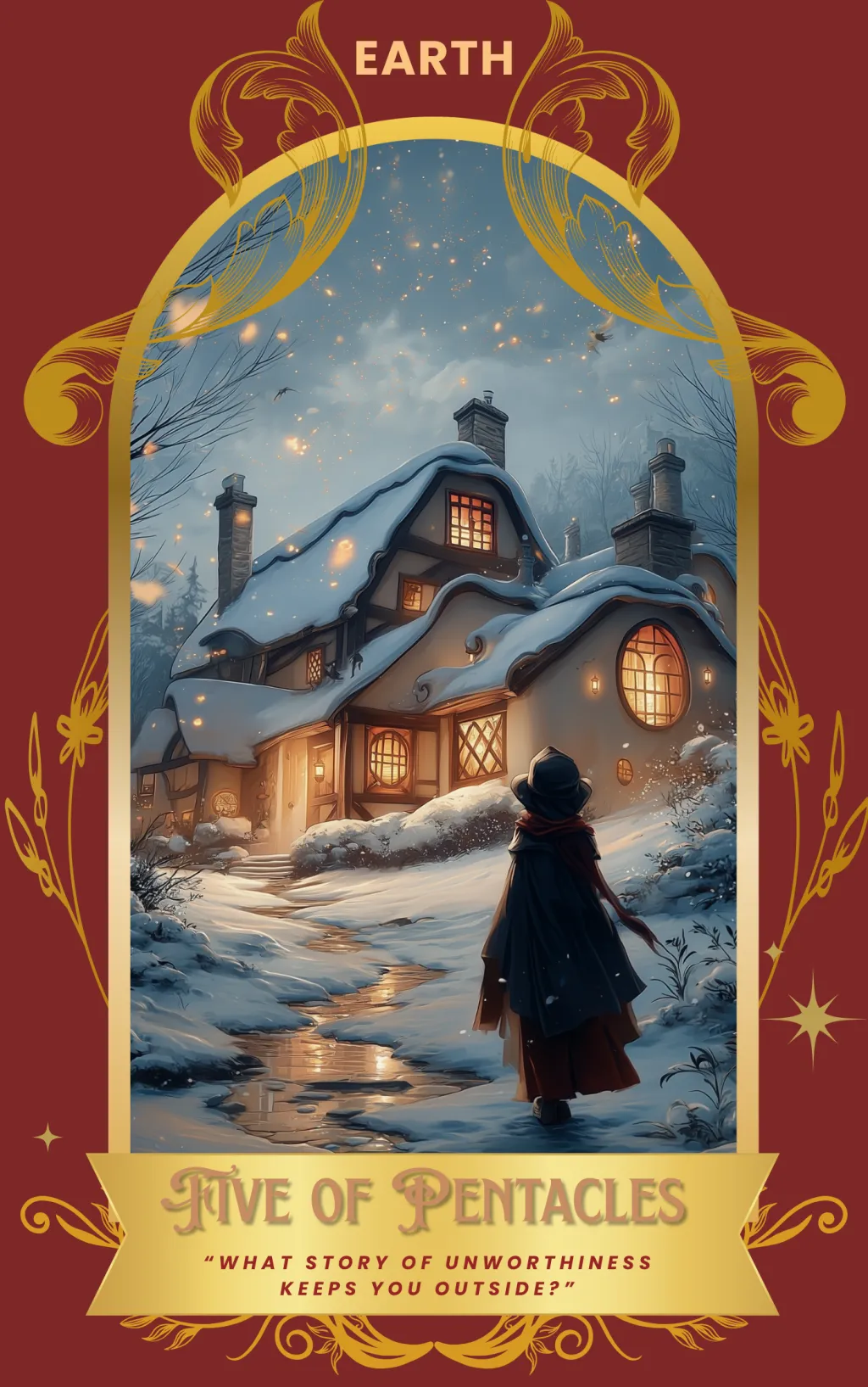 Five of Pentacles card art