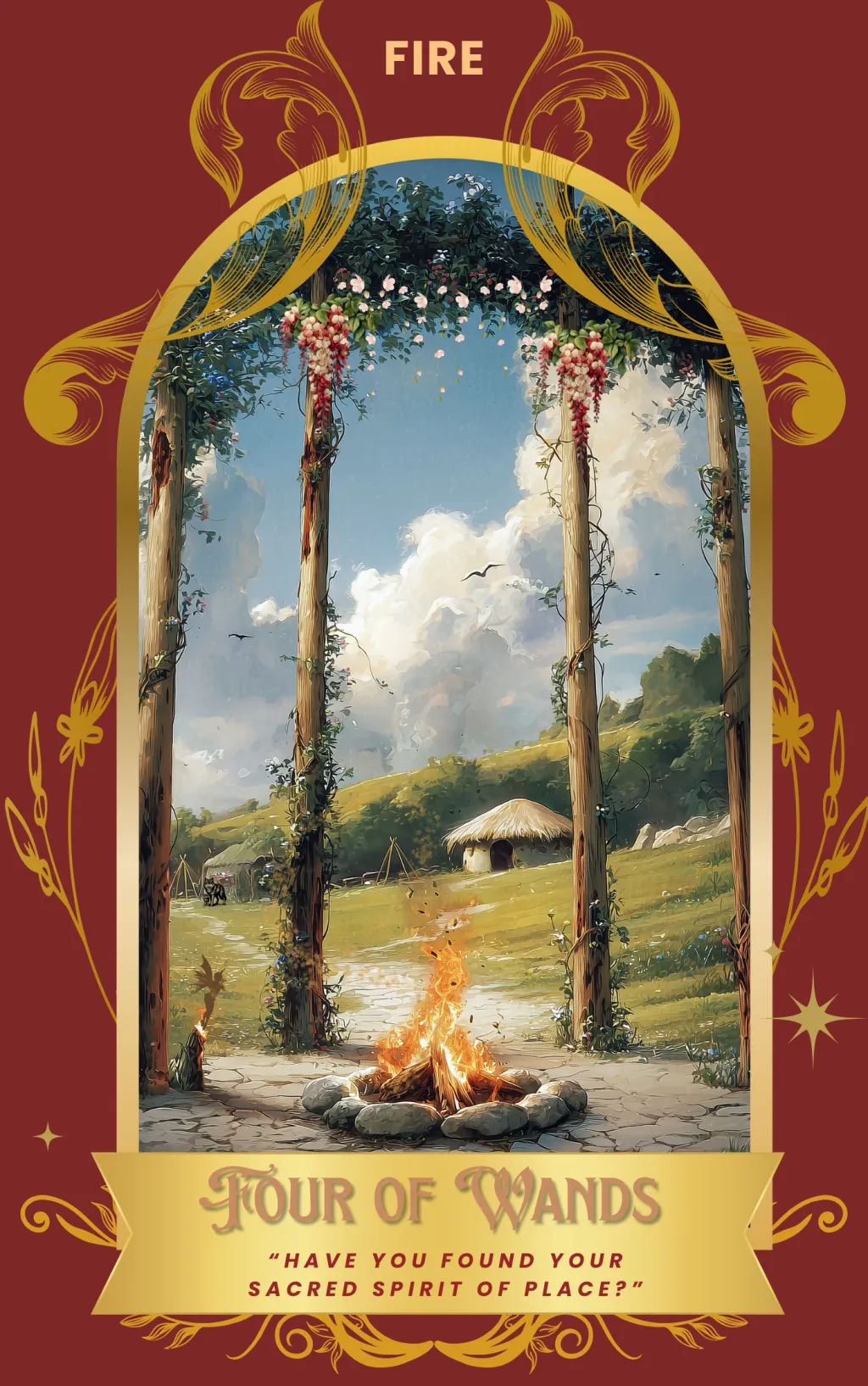 Four of Wands card art