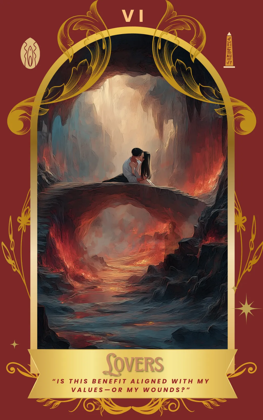The Lovers card art