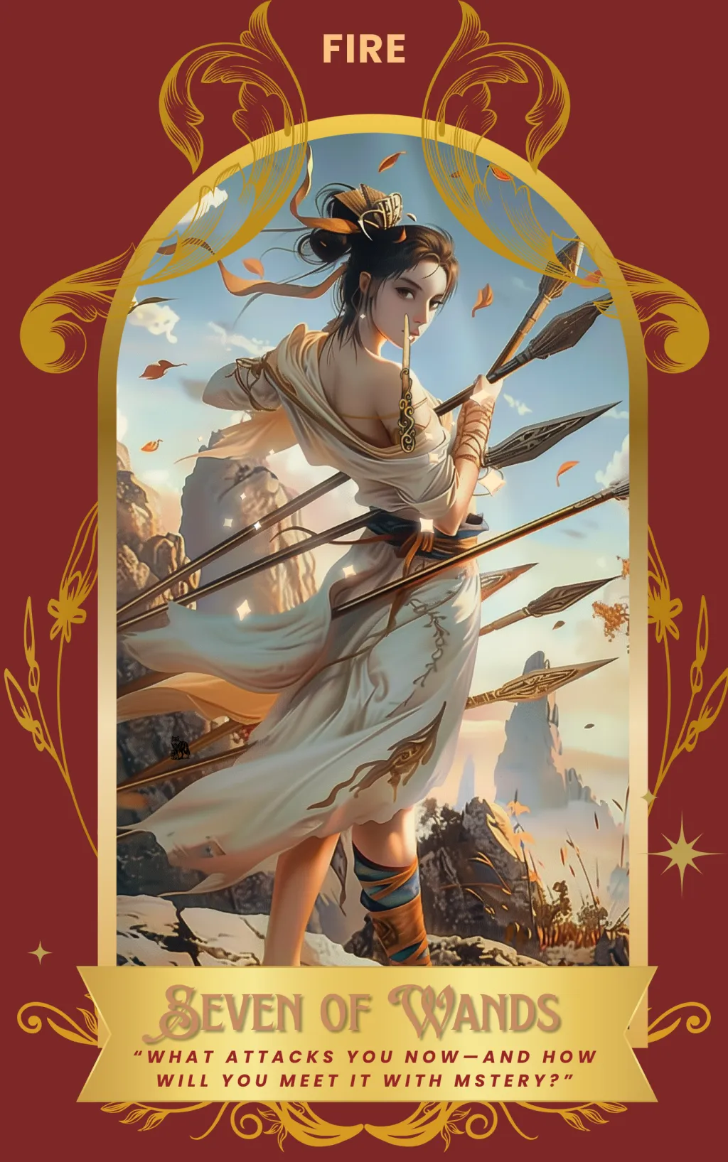 Seven of Wands card art