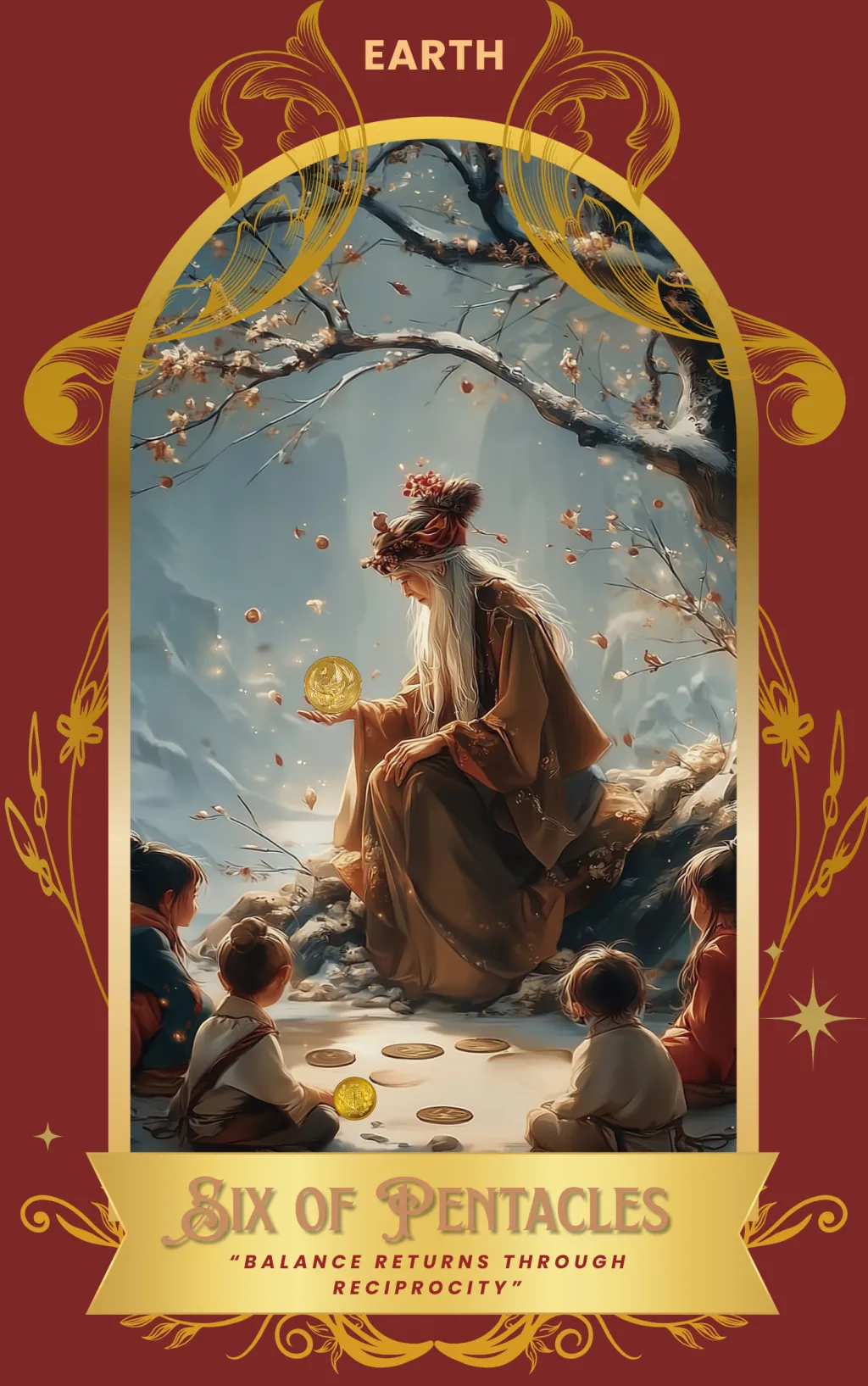 Six of Pentacles card art