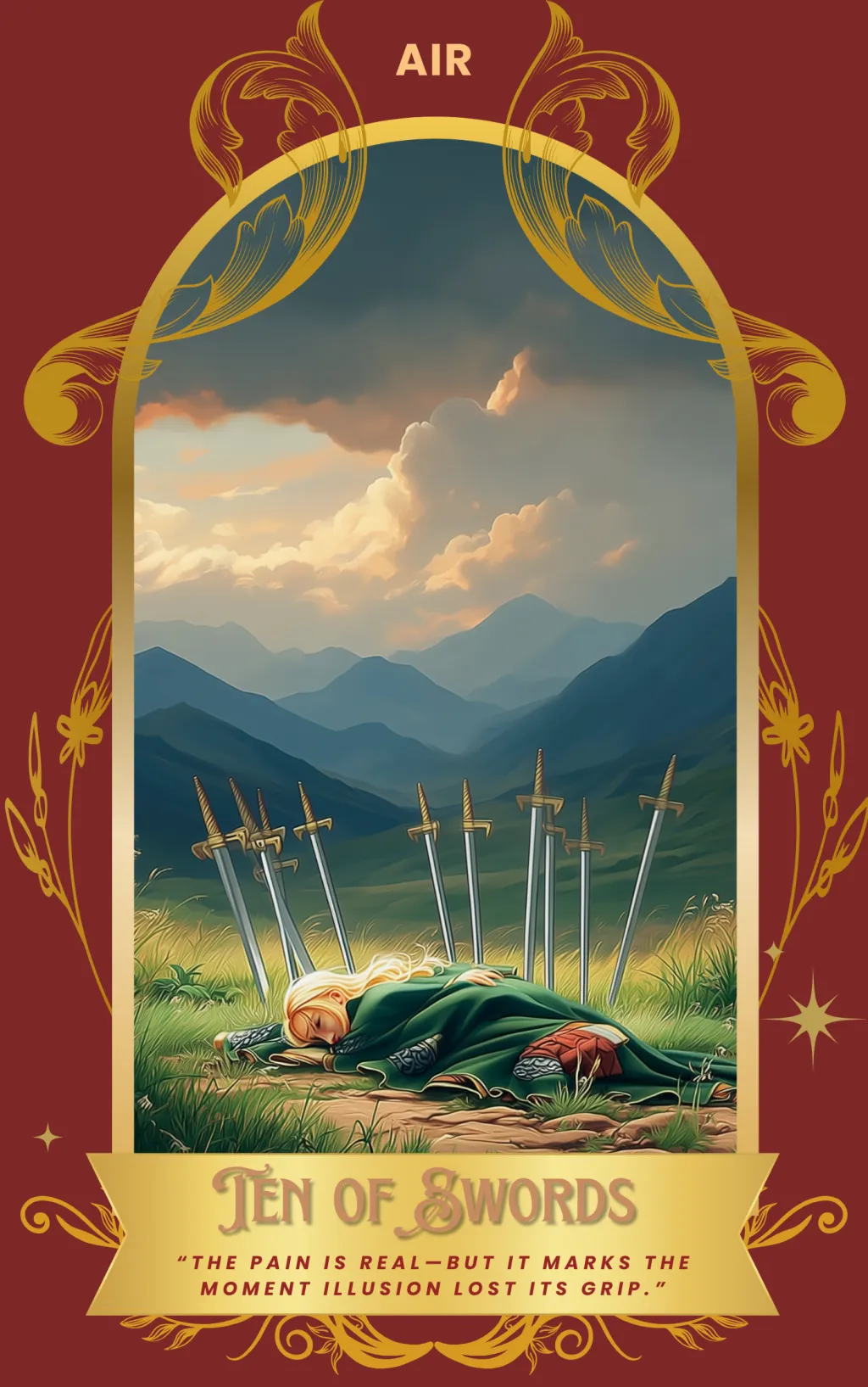 Ten of Swords card art