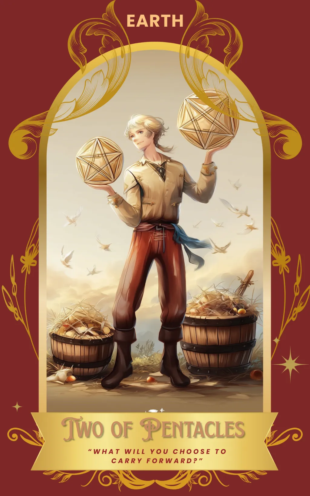 Two of Pentacles card art