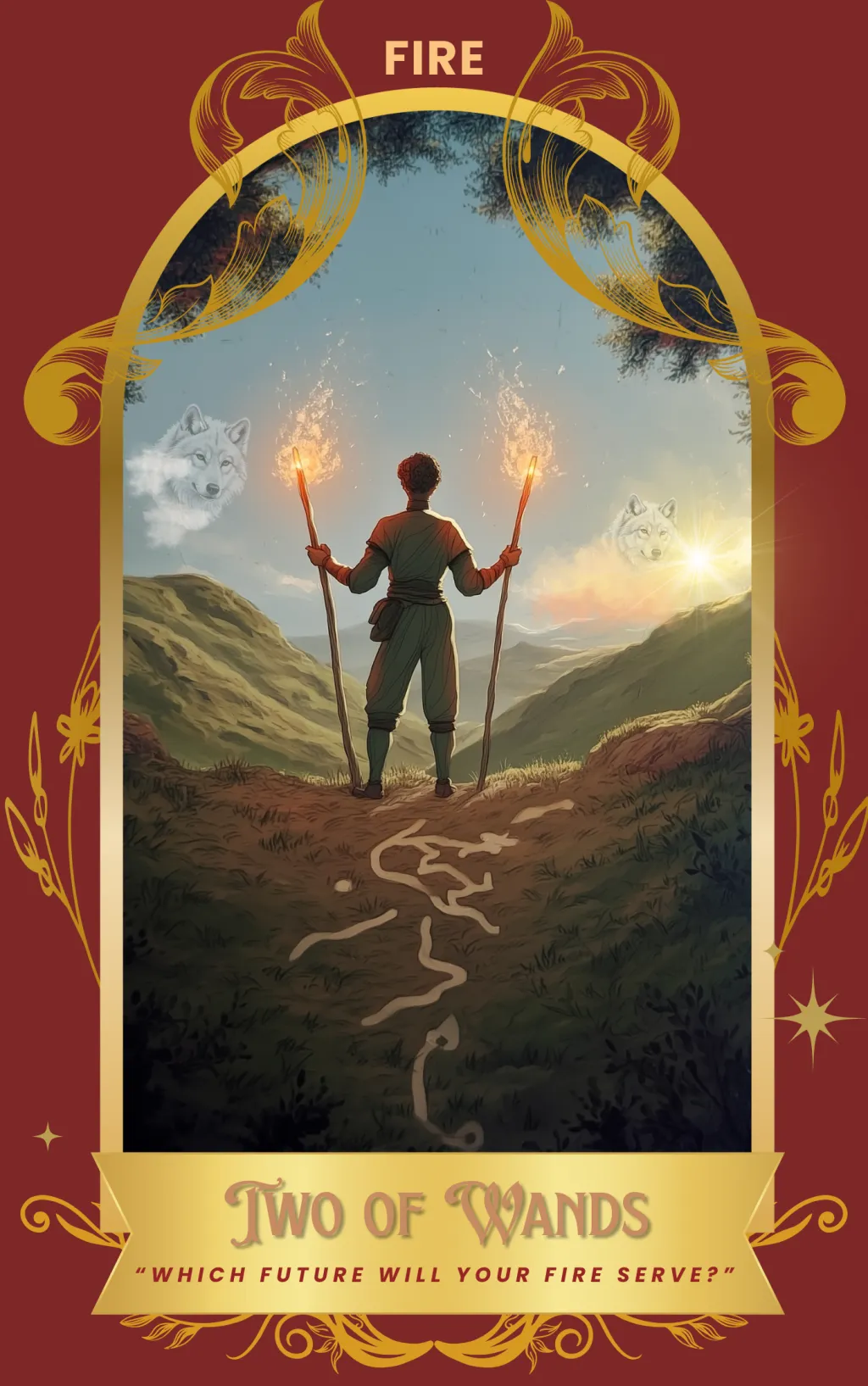 Two of Wands card art