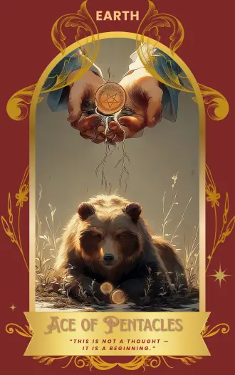 Ace of Pentacles card art