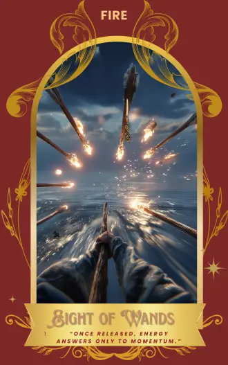 Eight of Wands card art