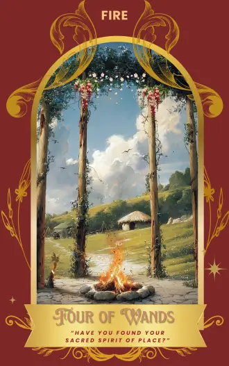 Four of Wands card art