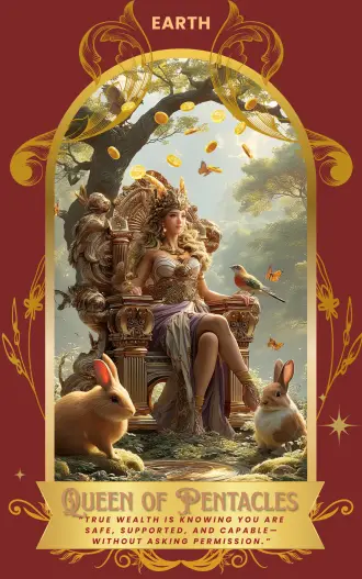 Queen of Pentacles card art