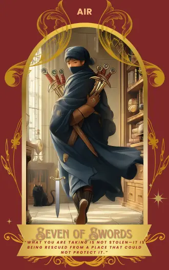 Seven of Swords card art