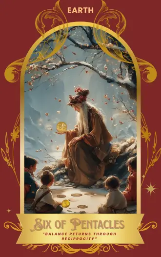 Six of Pentacles card art