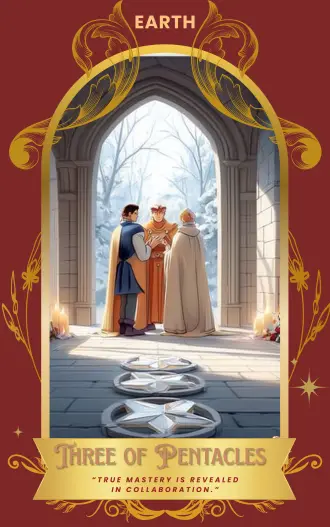 Three of Pentacles card art