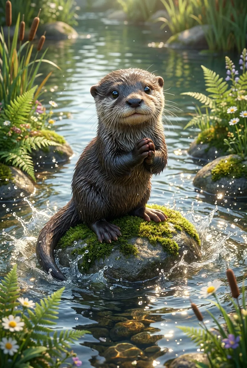 Otter card art